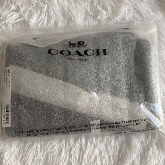 Coach Bag Vintage Midnight Navy Blue Wristlet Horse Carriage Leather Handbag NEW - Picture 5 of 7